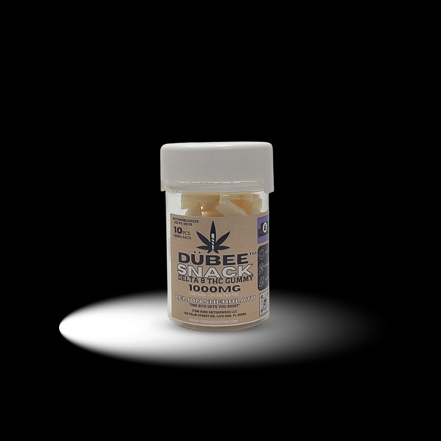 Dübee Snacks - 100mg Delta 8 THC Gummy - Lemon Sherblato